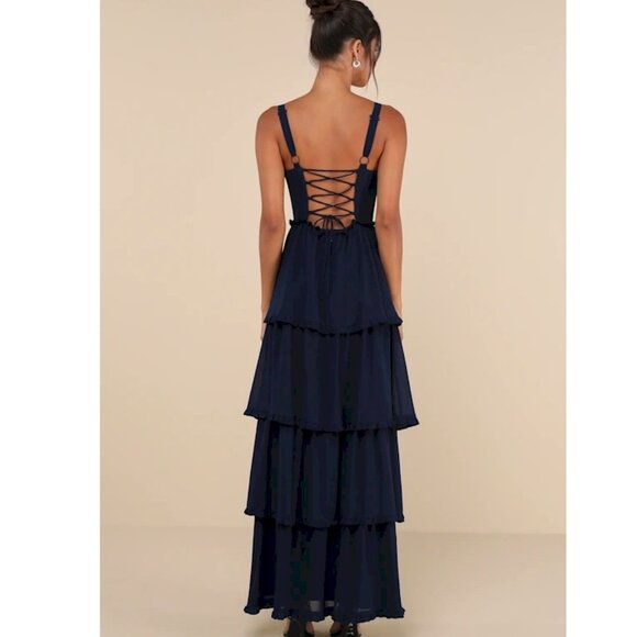 Lulu's Navy Blue Maxi Dress - Picture 2 of 5